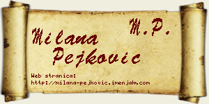 Milana Pejković vizit kartica